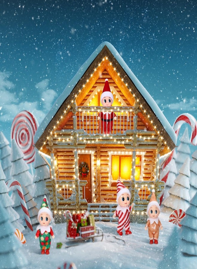 Aoriher 6 Pcs Christmas Doll Twins in Bib Pants and Bodysuit Miniature Accessories Green and Red Boy and Girl Toy Suitable for Xmas New Year Decor(Lovely Style) - Image 4