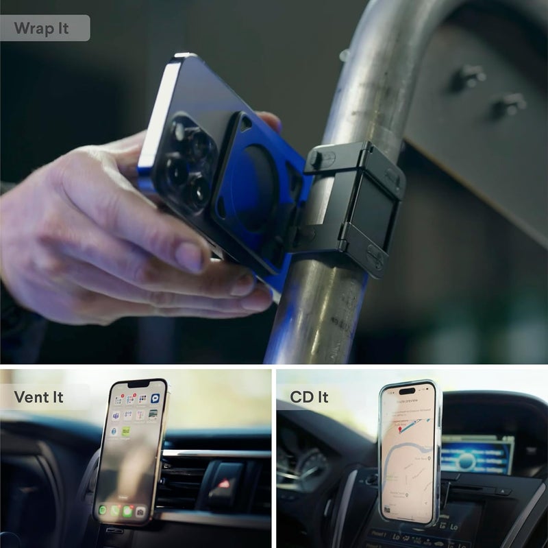 كينو Stance+ 10-in-1 MagSafe Super Gadget، حامل ثلاثي القوائم مغناطيسي، حامل لفتحة التهوية + لوحة القيادة + مشغل الأقراص المضغوطة، حامل إصبع، حامل للطائرة، عصا سيلفي، والمزيد - Image 5