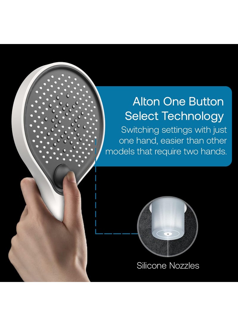 Alton ALTON SHR20270 3Function 5INCH Hand Shower With SS304 Grade 15 Meter Flexible Hose Pipe and Wall Hook White Black  - Image 4