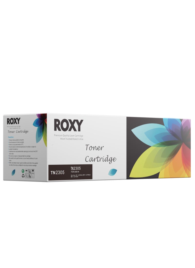 Roxy Brother TN-2305 Compatible Toner Cartridge Replacement (High page yield: 2600 pages) TN L2300/L2305/L2320/L2340/L2360/L2365/L2380,DCP-L2520/L2540/L2700 MFC-L2700/L2740 Black  - Image 1