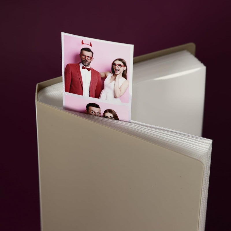 SMILE&WAVE Photo Booth Photo Album - For Wedding or Party- Holds 120 Photobooth 2x6 Photo Strips - Slide In (GREIGE) - Image 2