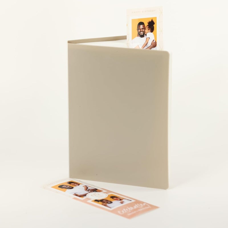 SMILE&WAVE Photo Booth Photo Album - For Wedding or Party- Holds 120 Photobooth 2x6 Photo Strips - Slide In (GREIGE) - Image 1