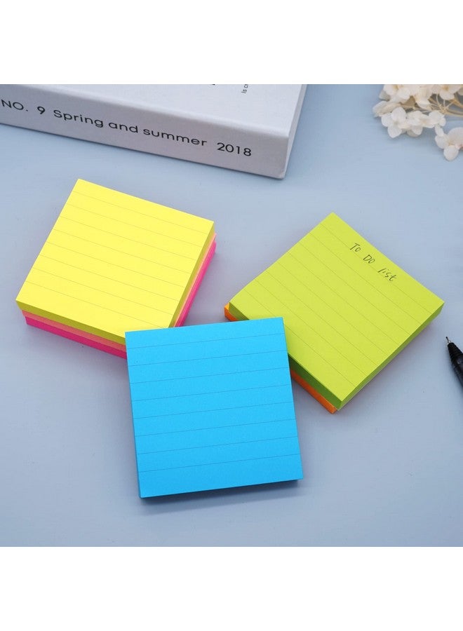 LinQuick 6 Pads Pop Up Sticky Notes With Lines 3X3 Inches Accordian Sticky Notes 6 Neon Bright Color Selfstick Pads Easy To Post 80Sheet/Pad (80Sheets/Pad) - Image 3