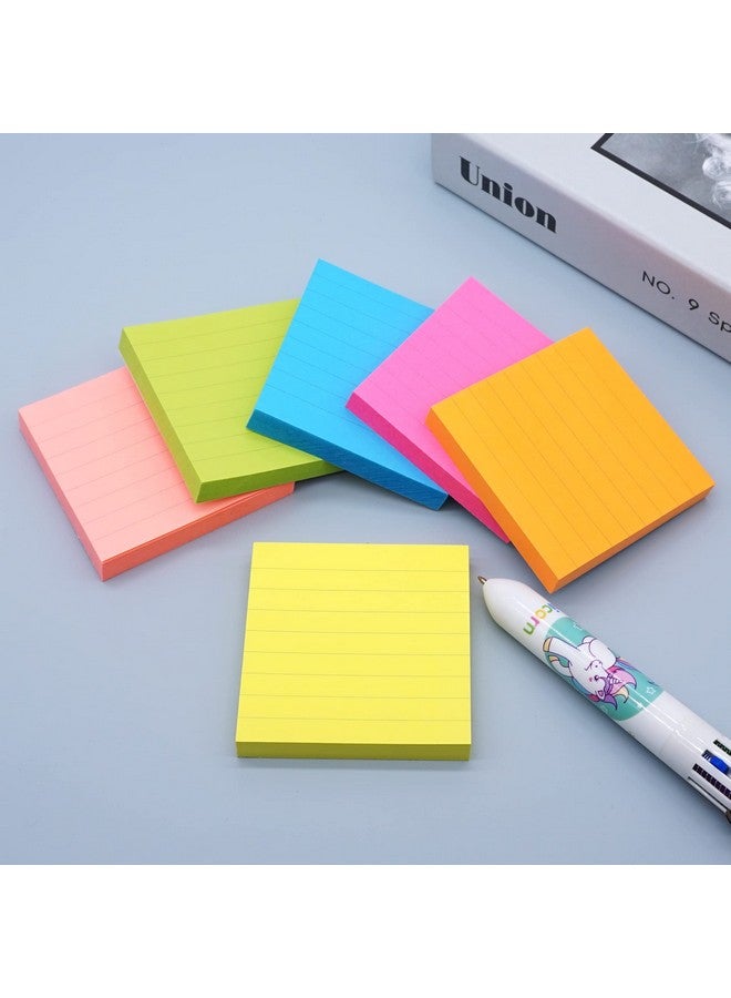 LinQuick 6 Pads Pop Up Sticky Notes With Lines 3X3 Inches Accordian Sticky Notes 6 Neon Bright Color Selfstick Pads Easy To Post 80Sheet/Pad (80Sheets/Pad) - Image 4