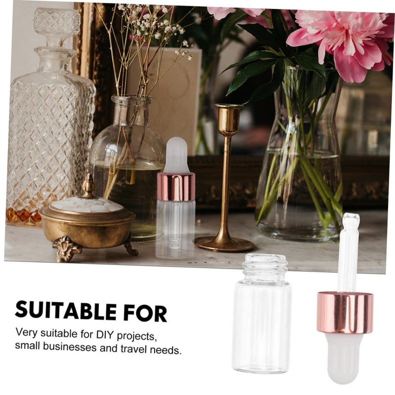 Clear Glass Dropper Bottles 50pcs Multi Color Essential Oil Containers Travel Lab Use - Image 5