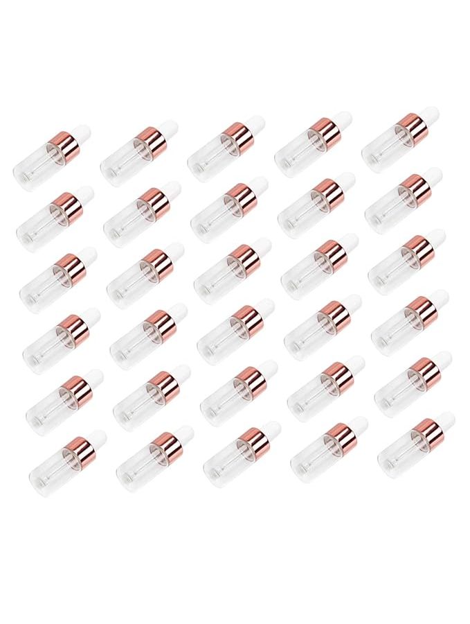 Clear Glass Dropper Bottles 50pcs Multi Color Essential Oil Containers Travel Lab Use - Image 1