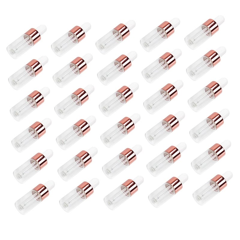 Clear Glass Dropper Bottles 50pcs Multi Color Essential Oil Containers Travel Lab Use - Image 2