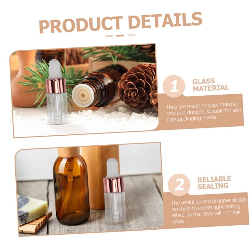 Clear Glass Dropper Bottles 50pcs Multi Color Essential Oil Containers Travel Lab Use - Image 4