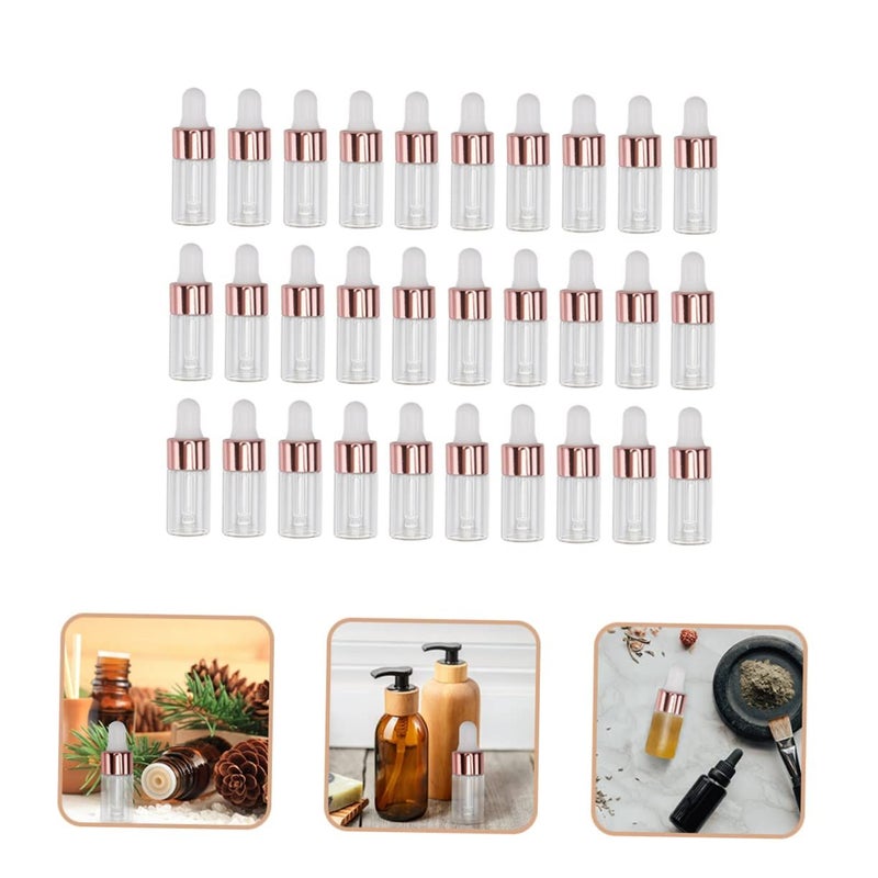 Clear Glass Dropper Bottles 50pcs Multi Color Essential Oil Containers Travel Lab Use - Image 3