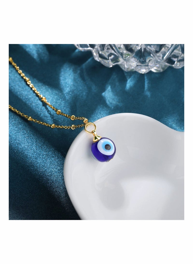SYOSI Eye Pendant Necklace Third Blue Eyes Necklace for Women Men Girls (Gold)  - Image 3