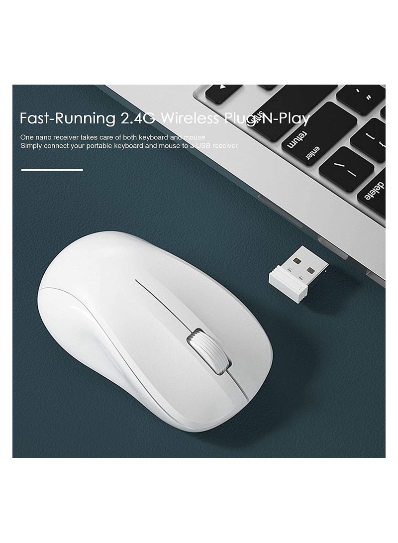 Fashion Wireless Keyboard and Mouse Combo USB Cordless Cute Round Key Smart Power-Saving Ultra Slim Combo for Laptop Computer and Desktop - Image 5