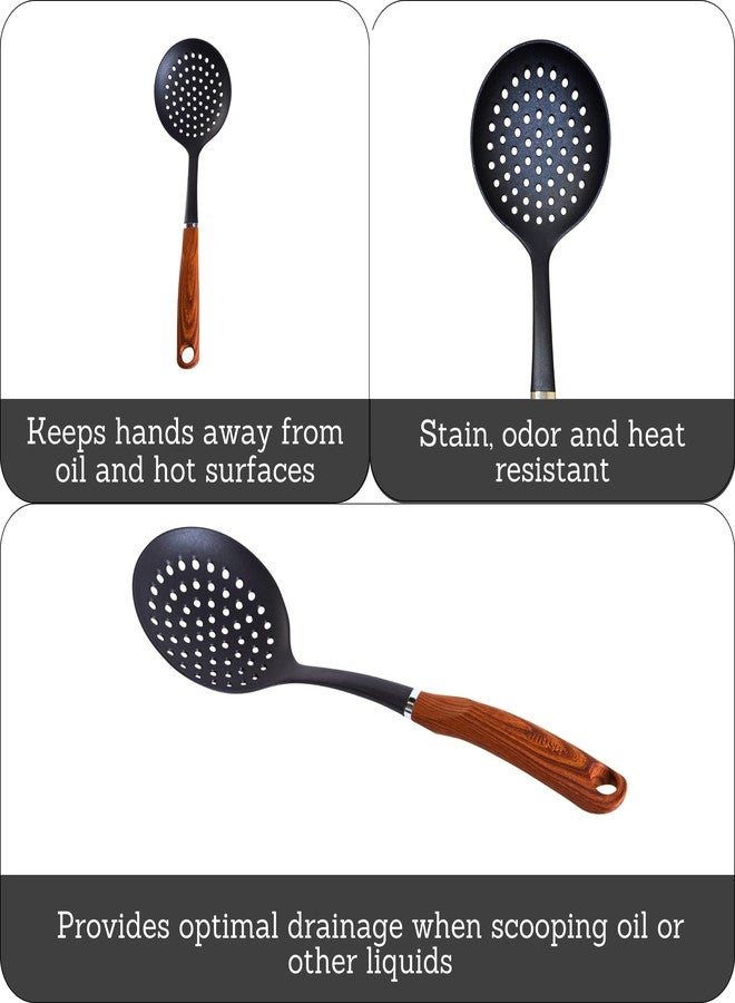 إيموسا مغرفة نايلون من شركة IMUSA USA بمقبض ذي مظهر خشبي - Image 3