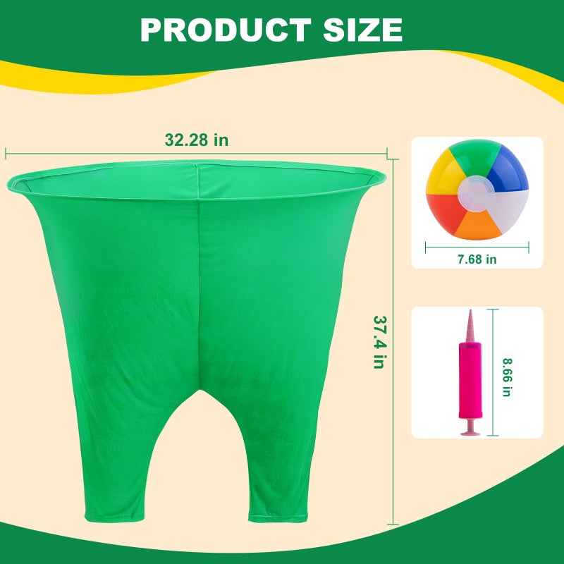 Qrooper Granny Pants Yard Game Sets  Oversized Granny Pants Outdoor Game  2Pcs Granny Pants Family Outdoor Games With 10 Balls+1 Pump For Kids And Adults  Backyard Parties And Field Day(Green+Blue) - Image 3