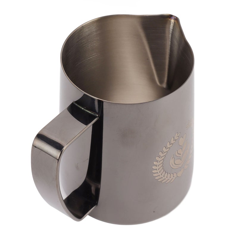 Frothing Pitcher 304 Stainless Steel Pull Flower Cup Coffee Milk Frother 600ml Pointed Mouth Black - Image 5