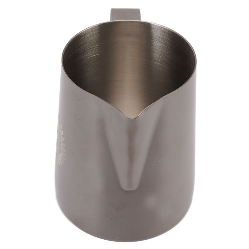 Frothing Pitcher 304 Stainless Steel Pull Flower Cup Coffee Milk Frother 600ml Pointed Mouth Black - Image 4