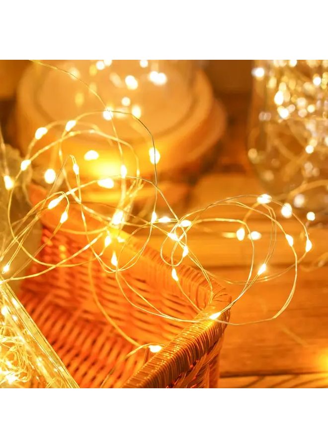 35 عبوة من أضواء الخيوط الجنية البيضاء بـ10 مصابيح LED، بطول 39.37 بوصة، تعمل بالبطارية وب3 أوضاع - Image 3