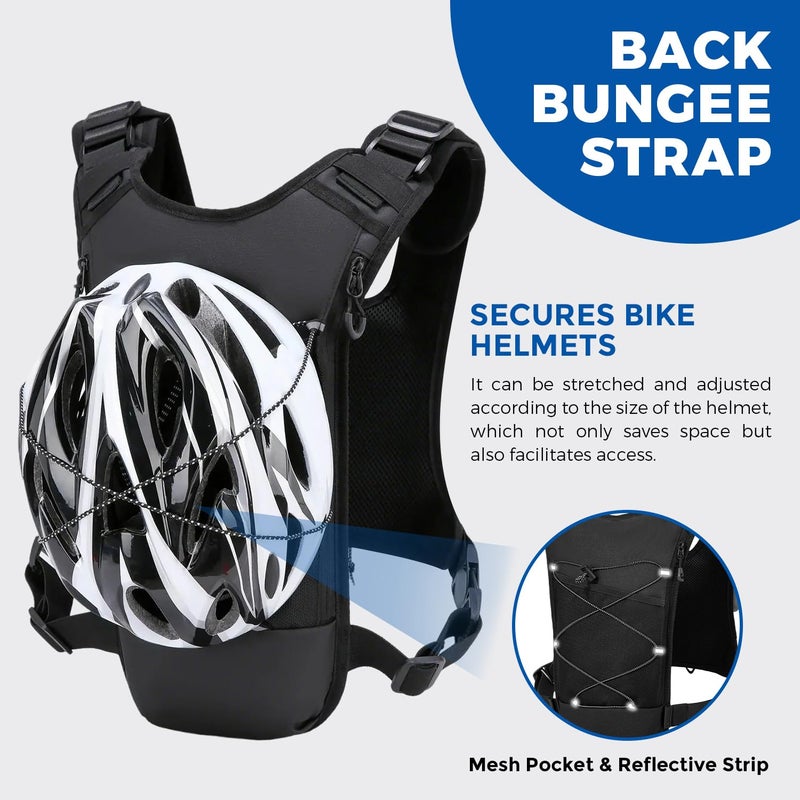 Criuage USA Original Patent Running Hydration Vest Backpack, Lightweight Chest Pack with 2.0L Water Bladder Bag Daypack for Hiking Running Cycling Race Marathon for Women Men (Black, Standard) - Image 3