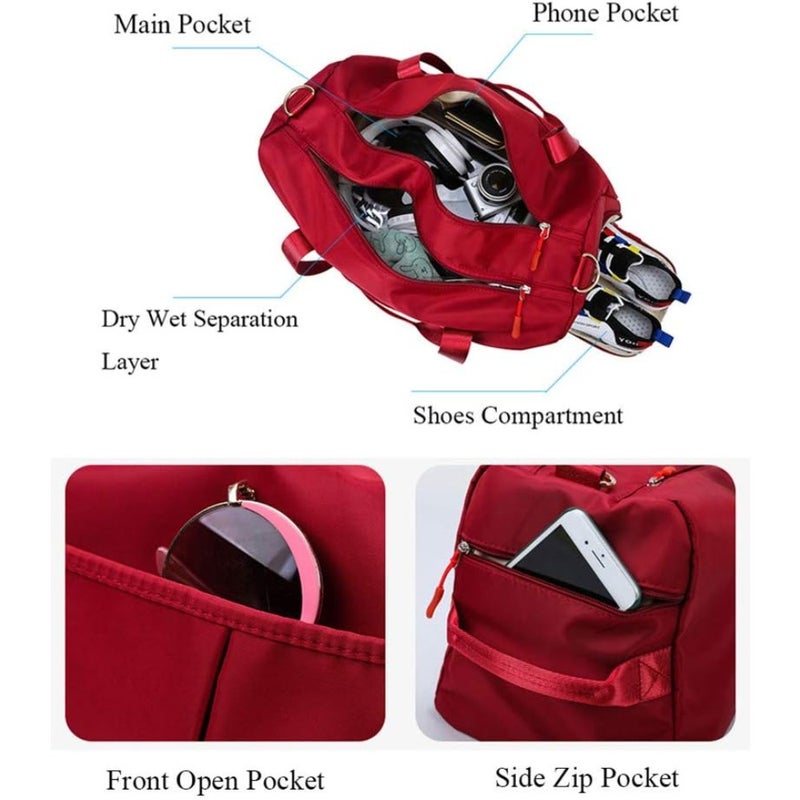 Sports Gym Bag for Women Travel Duffel Bag with Wet Pocket and Shoes Compartment for Training Swim Yoga,free size - Image 4