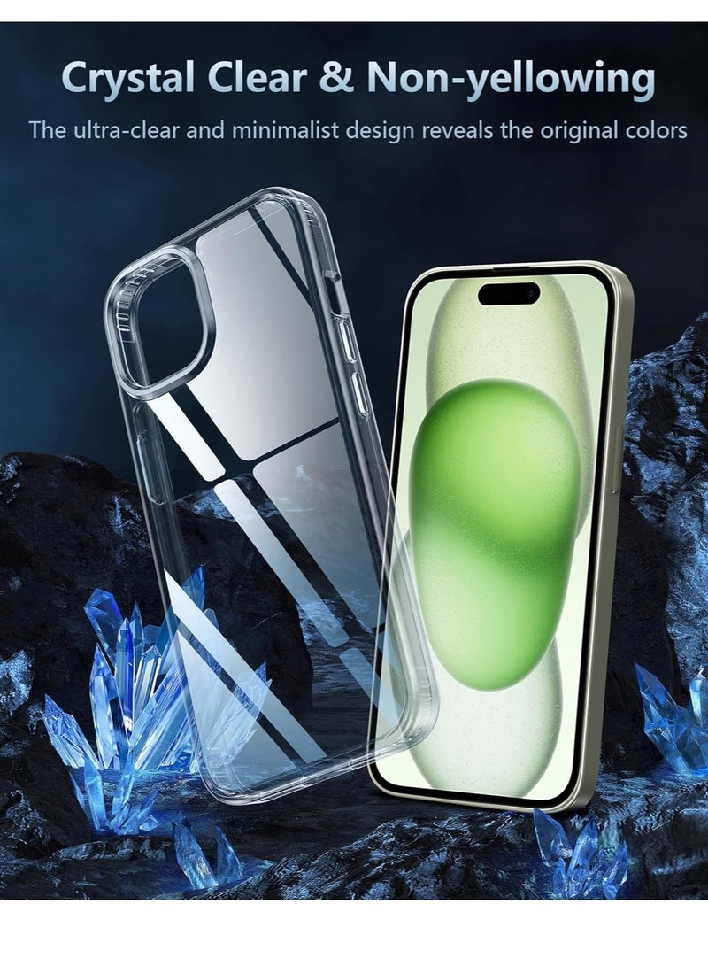 ELTRAZONE Defender Clear Case for iPhone 15 - Shockproof Cover with Camera Lens Protector, Drop Protection, Anti-Yellowing, 6.1 Inch - Clear - Image 4