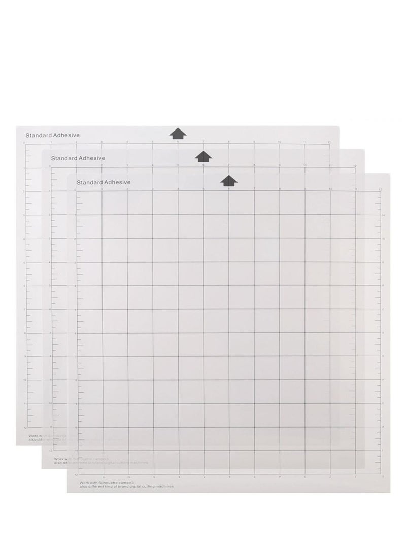 Standard Adhesive Cutting Mat 12x12 Inch – Compatible with Electronic Cutting Machines (3 Pack) - Image 1