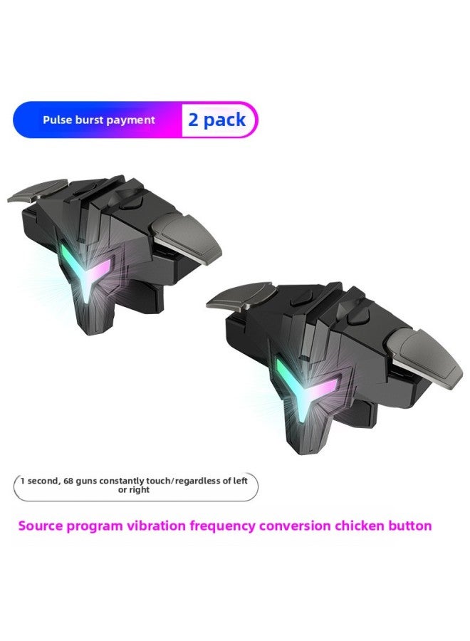Supply A1 Chicken Eating Artifact Mobile Phone Tablet Game Button Auxiliary Handle Vibration Source One Piece Wholesale-Color:A1 Button Pulse Pair Black - Image 1