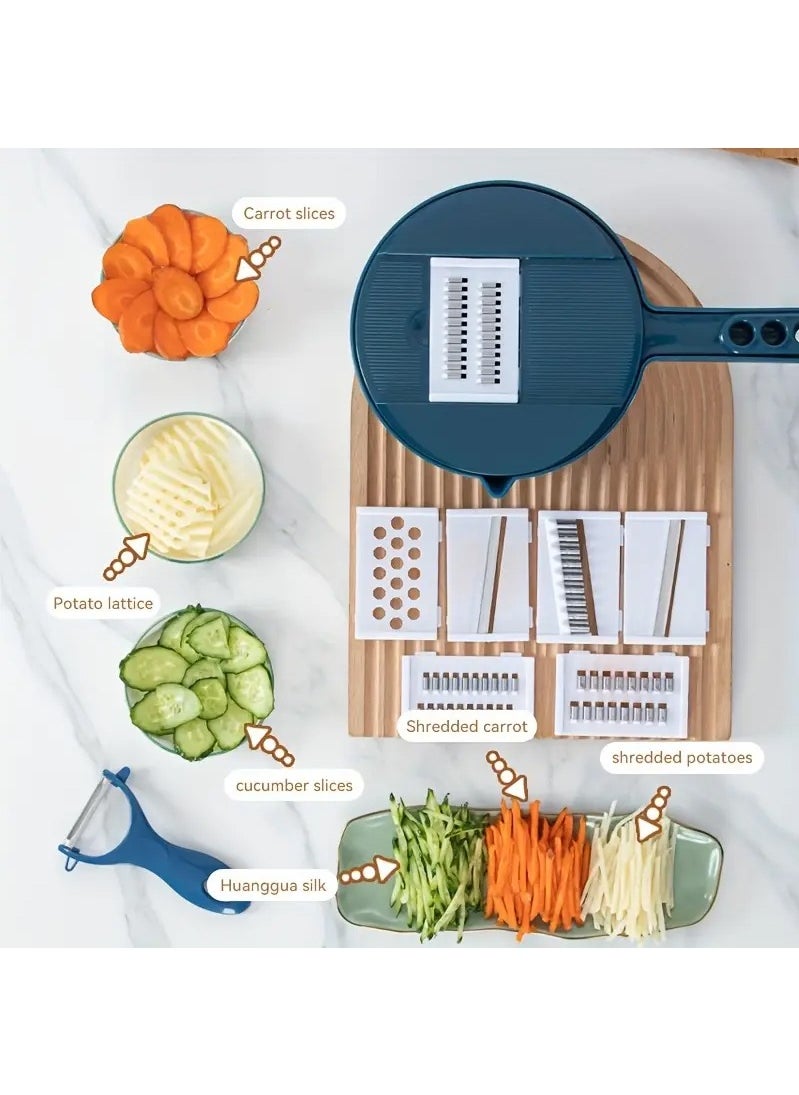 Haidue 9 In 1 Multi Functional Vegetable Chopper Carrots Potatoes Manually Cut Shred Slicer Radish Grater Kitchen Tools Vegetable Cutter For Hotel and Commercial  - Image 1
