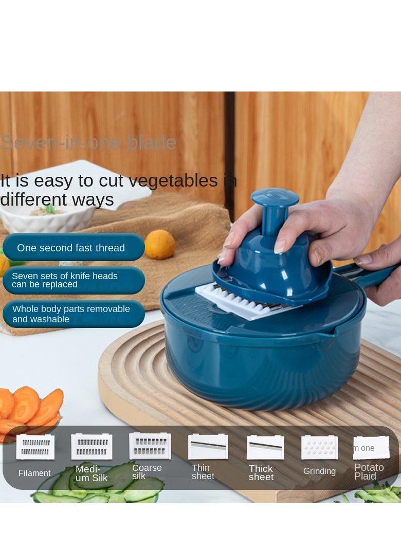 Haidue 9 In 1 Multi Functional Vegetable Chopper Carrots Potatoes Manually Cut Shred Slicer Radish Grater Kitchen Tools Vegetable Cutter For Hotel and Commercial  - Image 2
