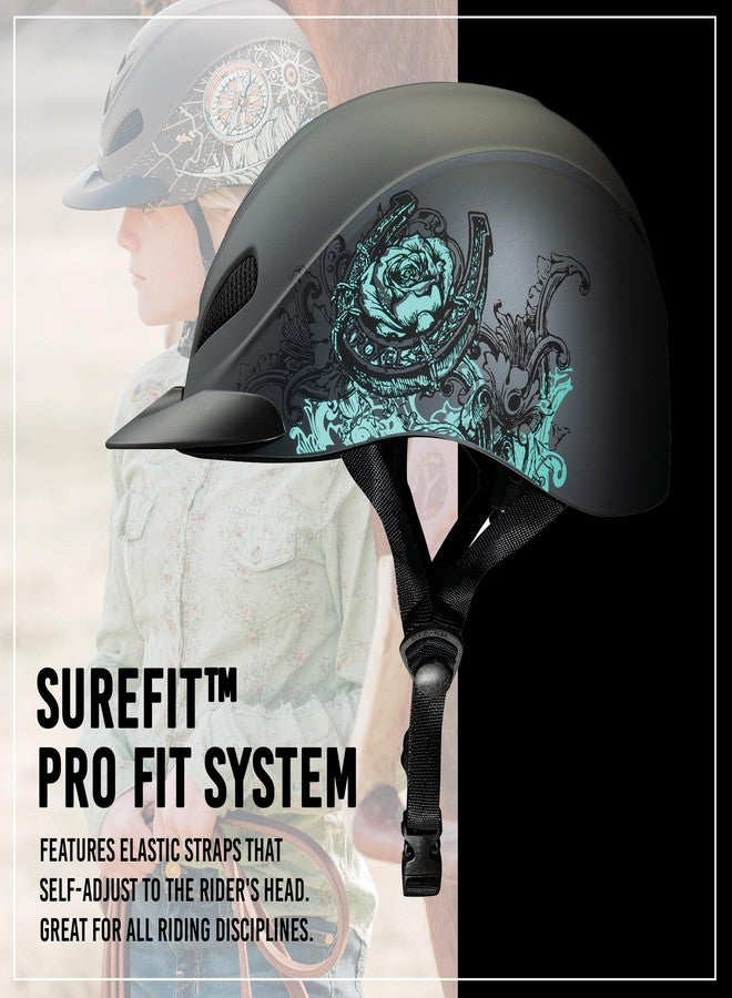 Troxel Performance Headgear 04-275 Rebel Turquoise Rose Helmet - Image 4