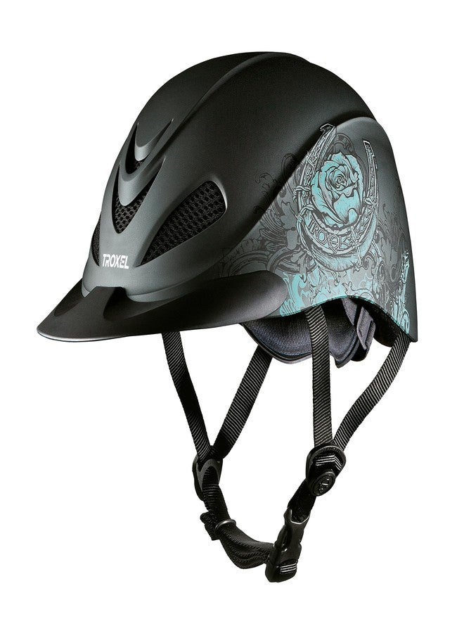 Troxel Performance Headgear 04-275 Rebel Turquoise Rose Helmet - Image 1