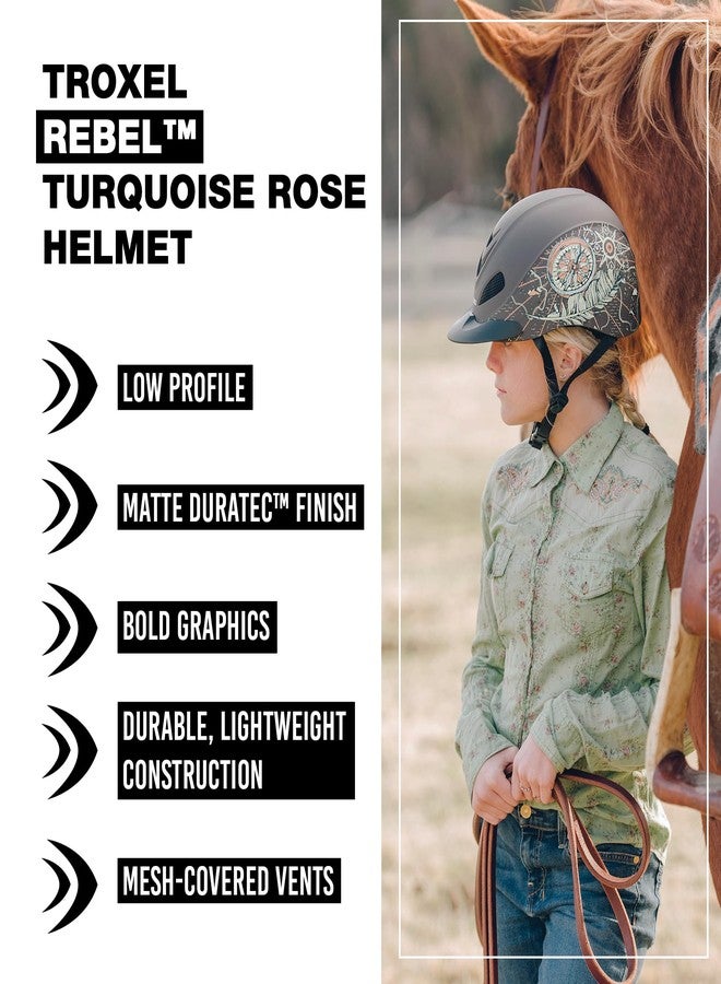 Troxel Performance Headgear 04-275 Rebel Turquoise Rose Helmet - Image 2