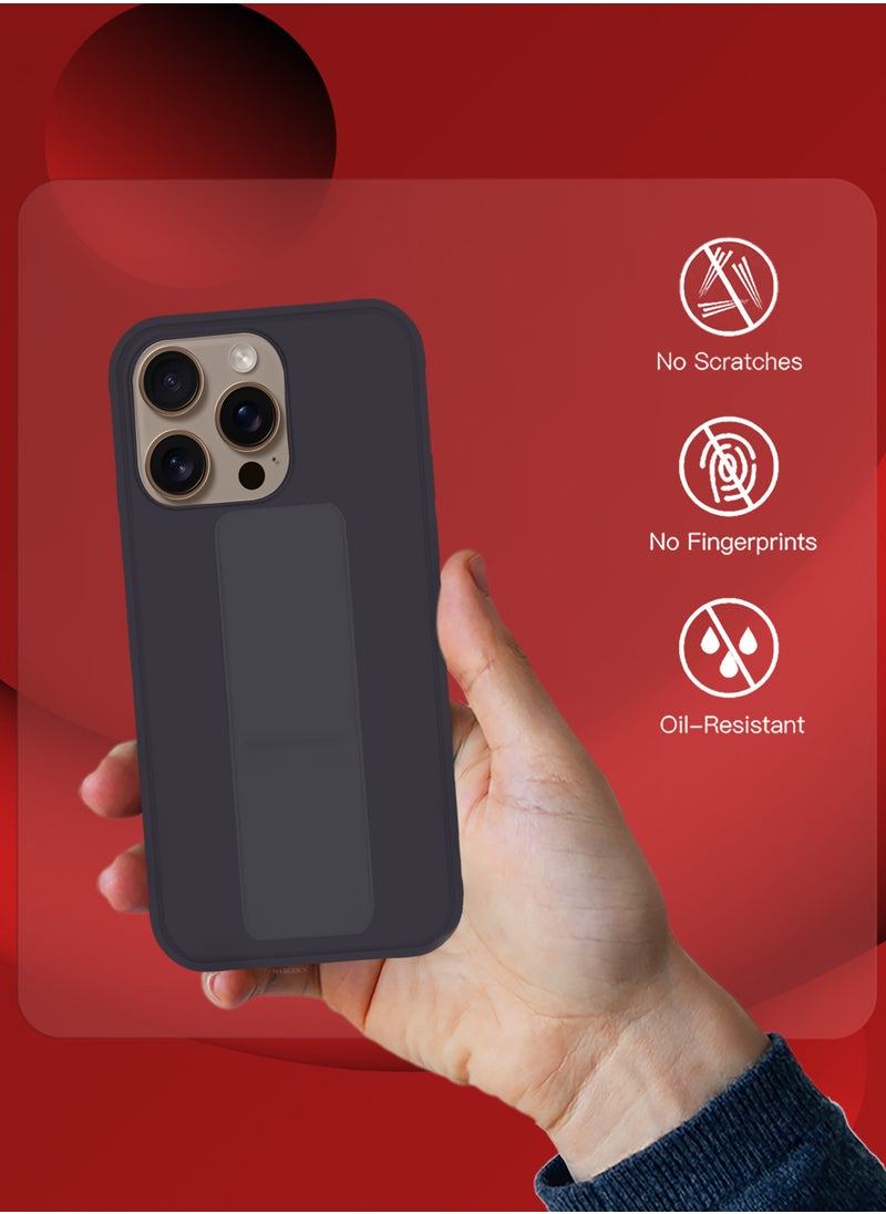 CATANES - (for Apple iPhone 16 Pro Max) Case Premium PU Leather Back Cover with Stand Function Shockproof and Anti Scratch Finger Grip Case Cover / Dark Purple - Image 1
