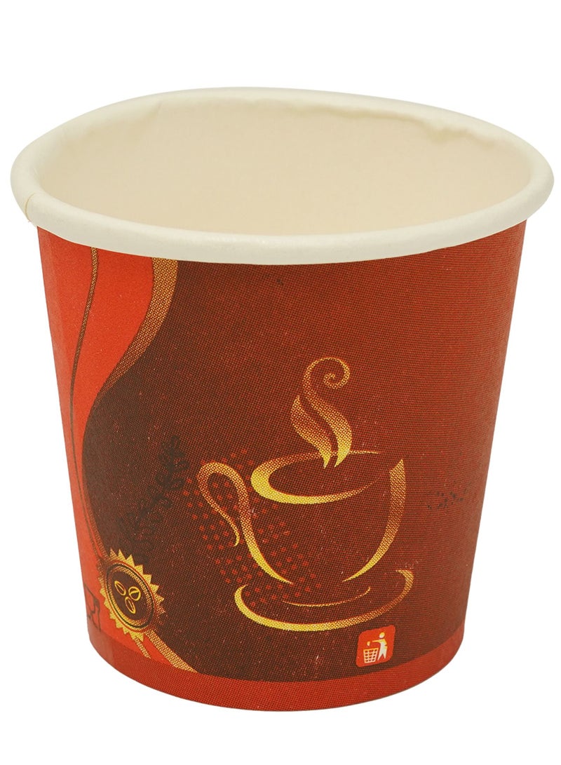 IDEAL PACK - PAPER CUP 4 OZ - DISPOSABLE PAPER CUP Pack of 50 PCS, RED  2 PKT - Image 1