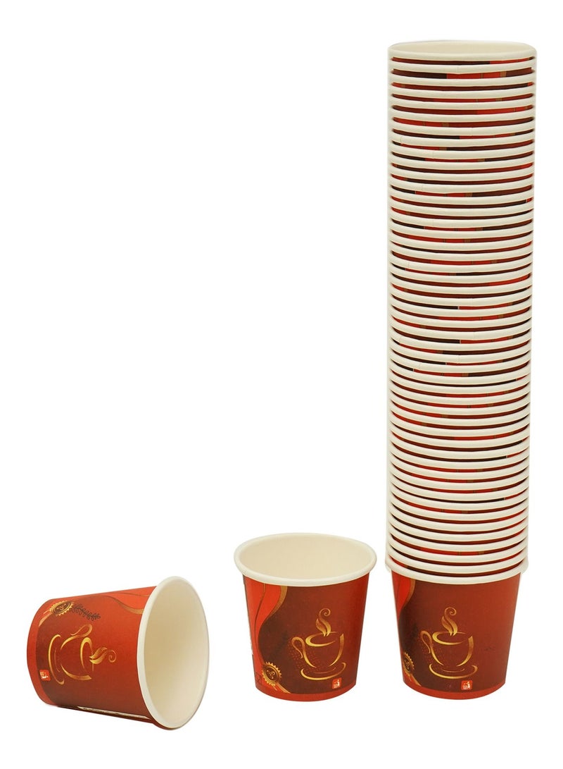 IDEAL PACK - PAPER CUP 4 OZ - DISPOSABLE PAPER CUP Pack of 50 PCS, RED  2 PKT - Image 3