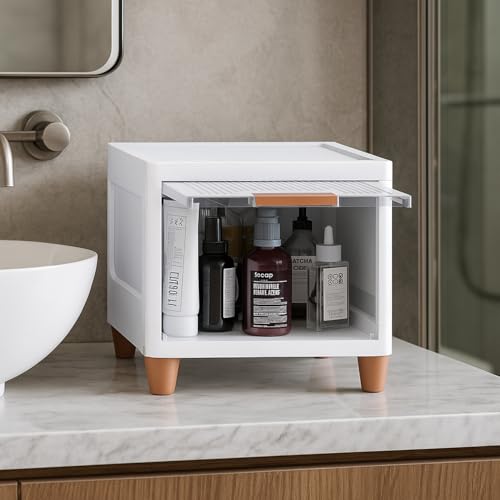 HOMIFLY 1 Tier Kitchen Cabinet Storage Rack/Multipurpose Cupboard for Storage/Almirah for Bedroom/Stackable Plastic Cabinet for Home/Cloth Organizer/Modular Kitchen Storage Rack (Transparent) - Image 1