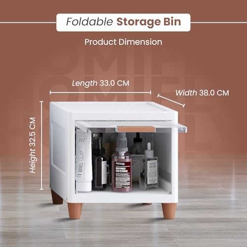 HOMIFLY 1 Tier Kitchen Cabinet Storage Rack/Multipurpose Cupboard for Storage/Almirah for Bedroom/Stackable Plastic Cabinet for Home/Cloth Organizer/Modular Kitchen Storage Rack (Transparent) - Image 2