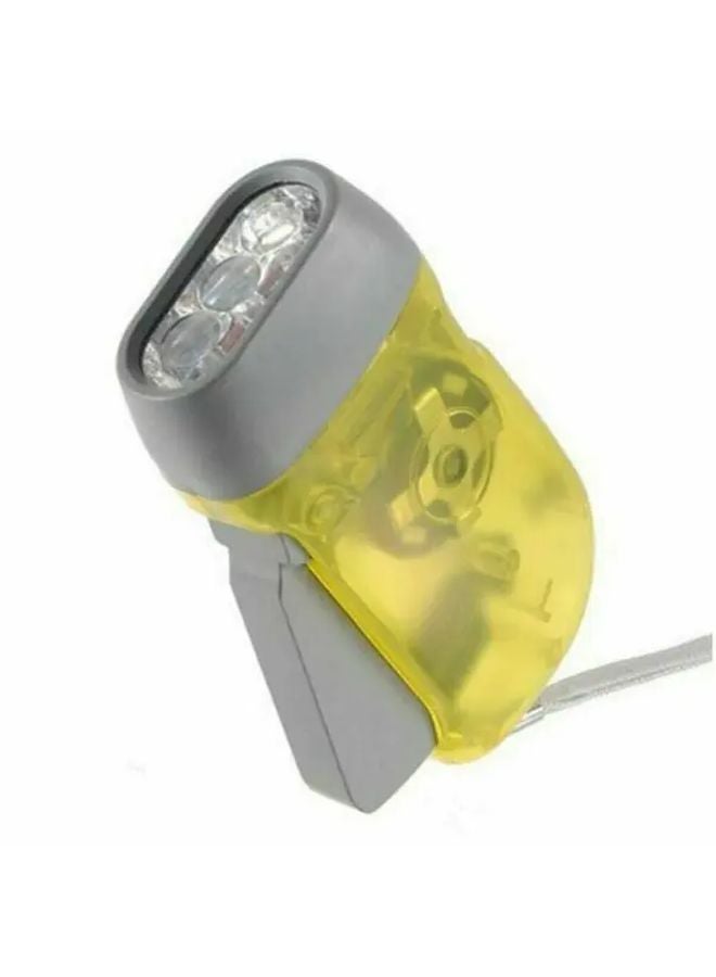 مصباح يدوي أصفر LED يعمل باليد، مصباح دينامو محمول للخارج والتخييم يعمل بالبطارية - Image 1