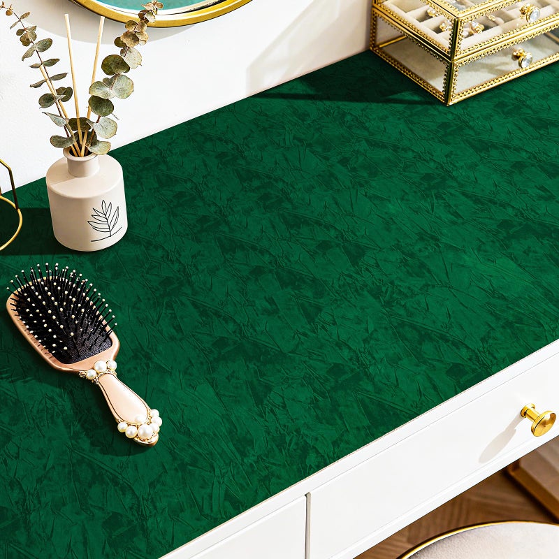 HelloWall Green Crushed Velvet Fabric Wallpaper Peel and Stick Green Felt Drawer Liner Self Adhesive Velvet Flocking Liner for Jewelry Antique Adhesive Felt Fabric Contact Paper for Art Crafts 17.5x80 - Image 3