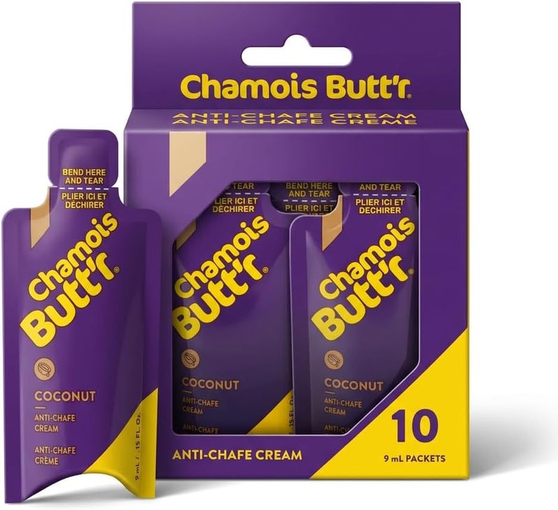 Coconut Anti-Chafe Cream, 10-pack of 9mL packets - Image 1