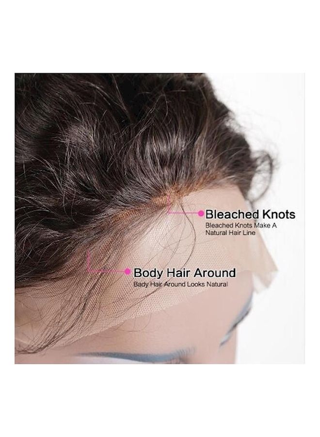 NIBEMINENT Long Wavy Hand Tied Front Lace Wig Black 22inch - Image 3