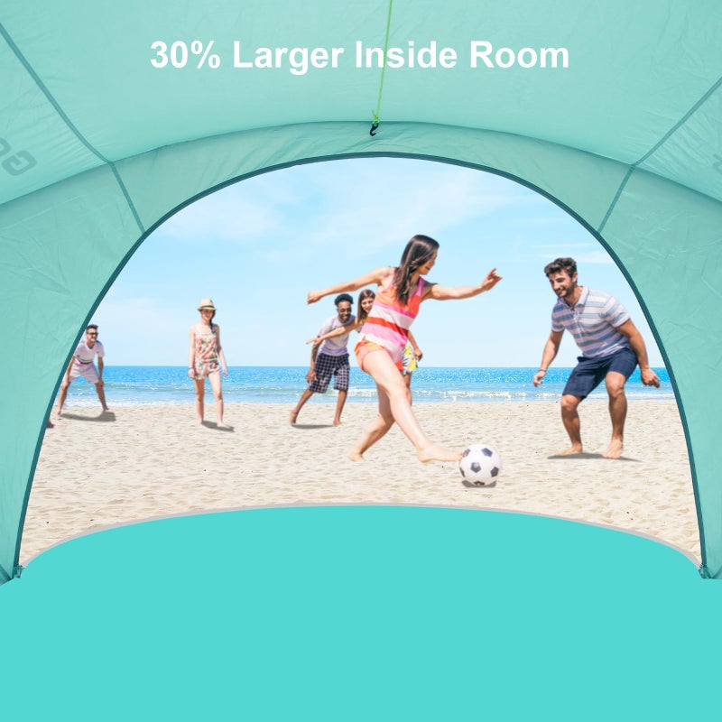 Gorich Beach Tent Sun Shelter with UPF50+ UV Protection for 1-2/3/4-5/6-7 Person, Lightweight & Portable Beach Shade Canopy with 2 Zippered Doors, Easy Setup Family Beach Umbrella - Image 2