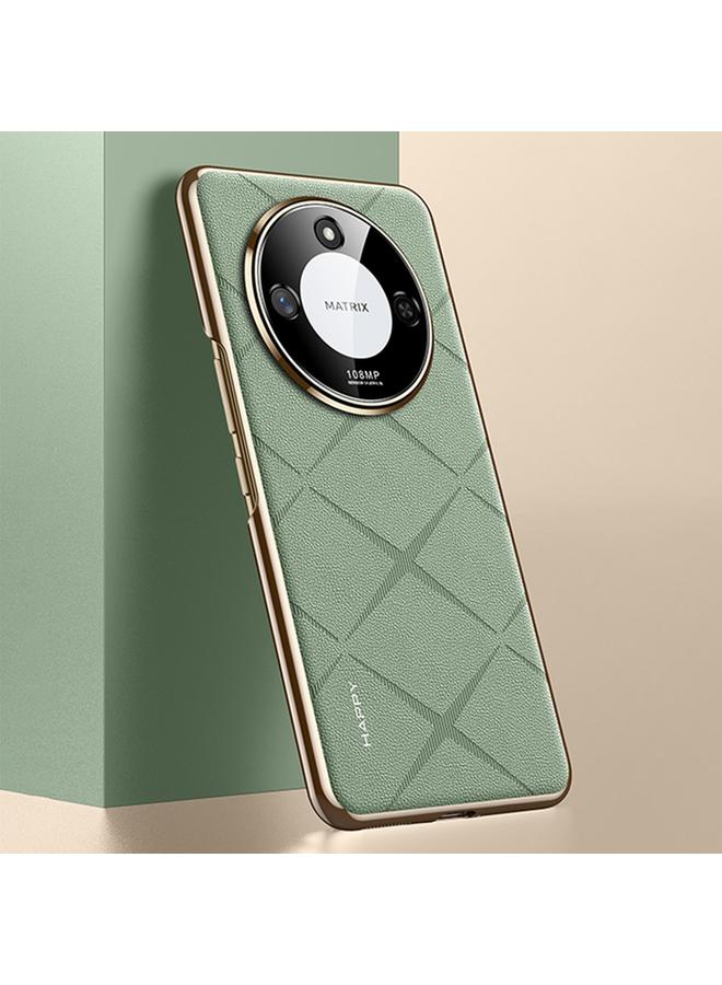 Green Tiger Case For Honor X60 Plain Leather PC Phone Case - Image 1