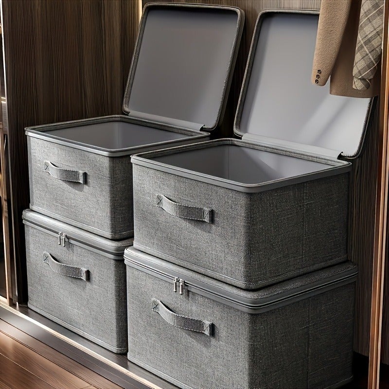 4/2/1pc Set Extra Large Stackable Storage Boxes - Multifunctional Design Suitable for Office, Home, Bedroom And More, Space-Saving Organizer for Wardrobe, Bedroom, Kitchen, Wardrobe Storage System, Suitable for Books, Clothes, Bedding - Image 2