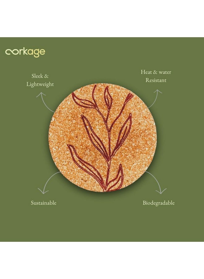Corkage حاملات أكواب من كورتك - حامل شاي - إكسسوارات ديكور طاولة الطعام - مجموعة حاملات للطاولة للأواني الساخنة - حاملات أكواب مجموعة من 4 - متينة وطويلة الأمد، حاملات أكواب من الفلين - Image 2