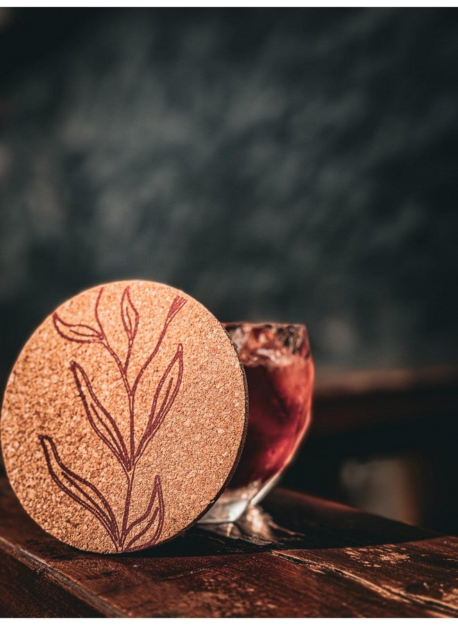 Corkage حاملات أكواب من كورتك - حامل شاي - إكسسوارات ديكور طاولة الطعام - مجموعة حاملات للطاولة للأواني الساخنة - حاملات أكواب مجموعة من 4 - متينة وطويلة الأمد، حاملات أكواب من الفلين - Image 1