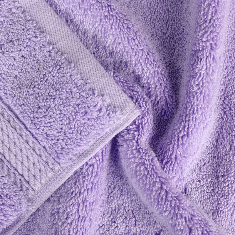 Superior Easy clean surface Egyptian Cotton Pile Face Towel/Washcloth Set of 6, Ultra Soft Luxury Towels, Thick Plush Essentials, Absorbent Heavyweight, Guest Bath, Hotel, Spa, Home Bathroom, Shower Basics, Purple Low wear optimized design - Image 4