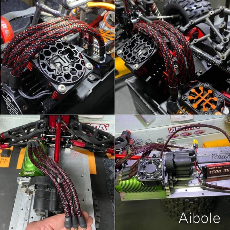 Aibole 100Ft-1/8inch PET Expandable Braided Wire Sleeving,Wire Loom Cable Sleeve for TV,Computer,Home Theater,Automotive,Home Industrial,Electrical Wires,Chemical,Protect Cat from Chewing Cords,BlackRed - Image 5