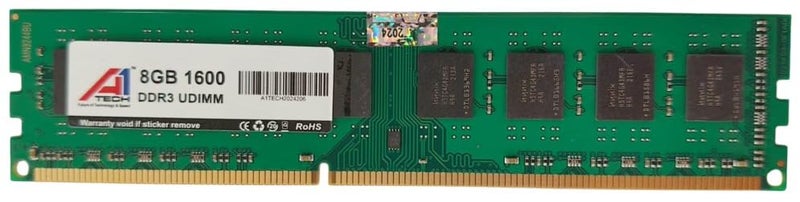 A1TECH 8GB DDR3 Desktop RAM 1600MHz Long-DIMM Memory - High-Speed Performance, Low Voltage Requirement (5 Year Warranty) - Image 1