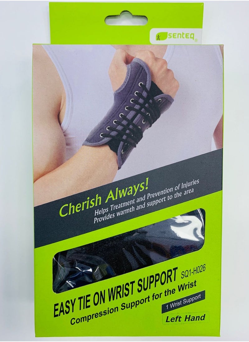 Easy Tie On Wrist Support, Left Hand, L/XL