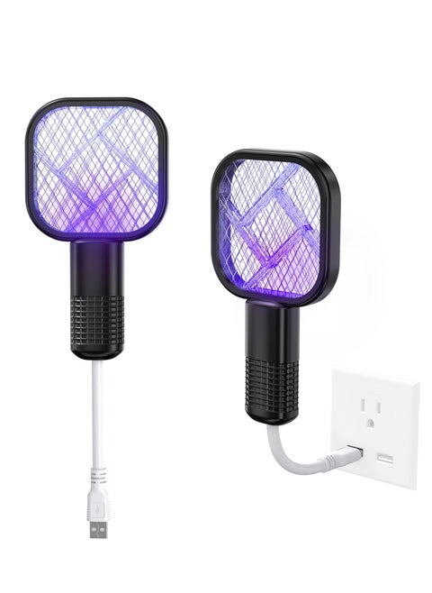 مضرب ذباب كهربائي USB صغير لمكافحة البعوض، قاتل ذباب محمول لمكافحة الآفات، مضرب حشرات للاستخدام الداخلي والخارجي، 1 عبوة، بدون بطارية مدمجة