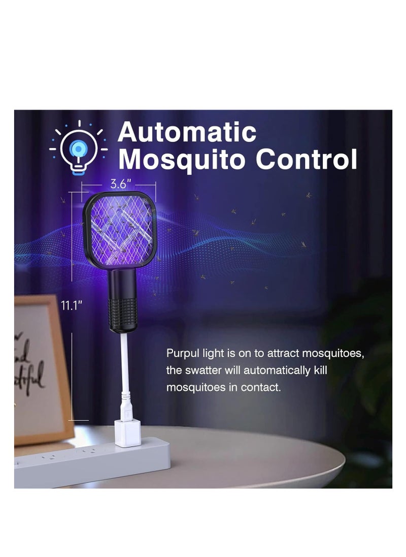 مضرب ذباب كهربائي USB صغير لمكافحة البعوض، قاتل ذباب محمول لمكافحة الآفات، مضرب حشرات للاستخدام الداخلي والخارجي، 1 عبوة، بدون بطارية مدمجة
